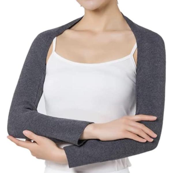 肩サポーター 肩ウォーマー 肩温めグッズ 肩冷え防止 あたため 両肩用 女性用 MDM( ダークグレー,  FREE)