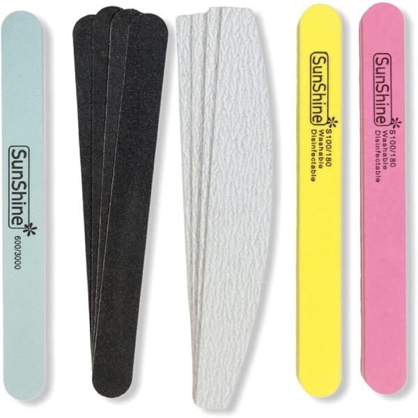 ・お爪のお手入れやジェルオフ前後の施術にお使いいただくファイル11本セットです（ロットによりプリントに相違がある場合がございます）・100/180スポンジファイルx2、100/180ゼブラファイルx4、180Gエメリーボードx4、600/3...