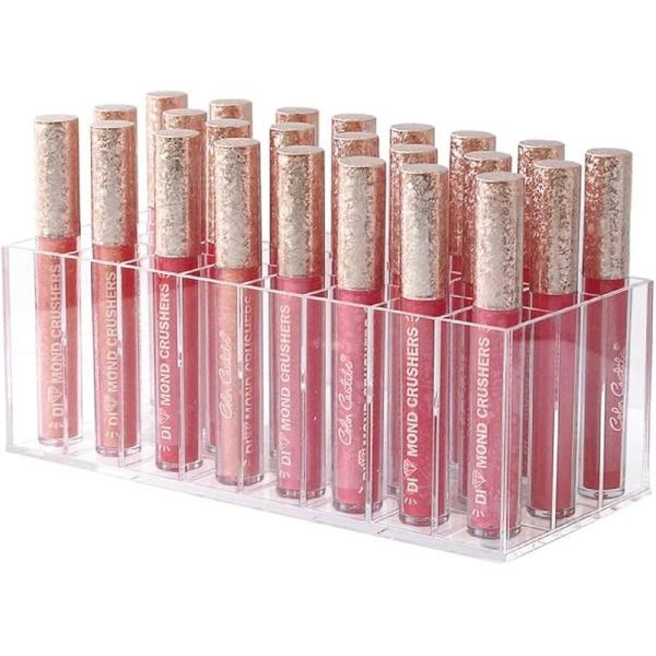 ・「最大24本の大容量収納・高品質 アクリル製 リップスティックスタンド」3列x8列の合計24本の収納スペース。卓上の化粧小物をスッキリ綺麗に整理整頓。リップ収納ボックスとの使用はもちろん、メイクブラシやペンスタンドなどの収納も可能です。・...