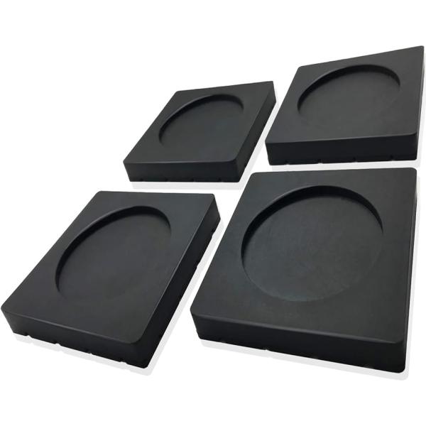 他サイト： 洗濯機用防振ゴム 4枚入り かさ上げ 振動吸収マット 振動軽減 高さ調整 底上げ 防音 揺れ防止 滑り止め 防震( ブラック)の商品画像