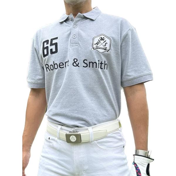 100% コットン 定番 ゴルフ ポロシャツ ゴルフウエア 半袖メンズ(グレー, XL)