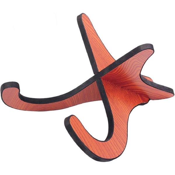 他サイト： ウクレレ スタンド 木製 ミニギター バイオリン など 小型の弦楽器用 カンタン組立て式 木目 ウッドカラー(茶)の商品画像