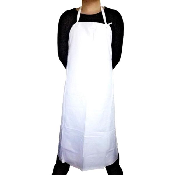 防水性・耐久性に優れたPVC素材の業務用エプロンです。軽くて柔らかいのでフィット感があり動きを邪魔しません。防水素材のビニールなので、汚れても水洗いができお手入れがとても簡単です。ロング丈で足元までしっかりガード。腰ひもを後ろで結ぶだけの首...