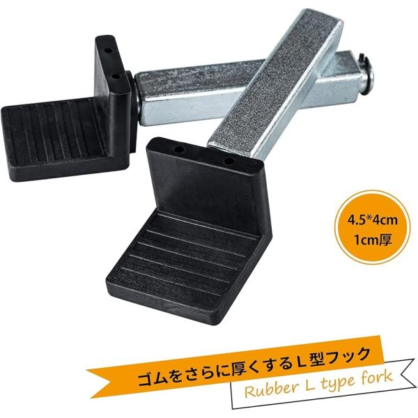 バリエーションコード : 2B4X5W84L6・ リアバイクスタンドに欠かせない部品です。・ L形状・2本組・ 本体サイズ：160x45x45mm・ シャフト断面サイズ：20x20mm・耐荷重：340kg・ ゴム面で受けるため、バイクが傷付...