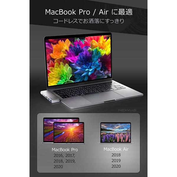 最新 MacBook Pro Air 専用 7in1 USB-C ハブ Thunderbolt 3 多機能 ポート を搭載した Type C6