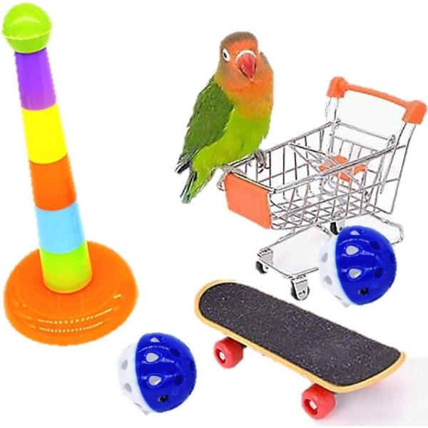 ・4種類のカワイイおもちゃが入っております＊インコや小鳥の知育玩具 訓練玩具としてご使用頂けます。写真映えもいいのでインスタにアップしてみては＊・種類が幅広いので様々な遊び方ができます＊噛んで、遊んで、乗って、押して等、遊びながら自然と運動...