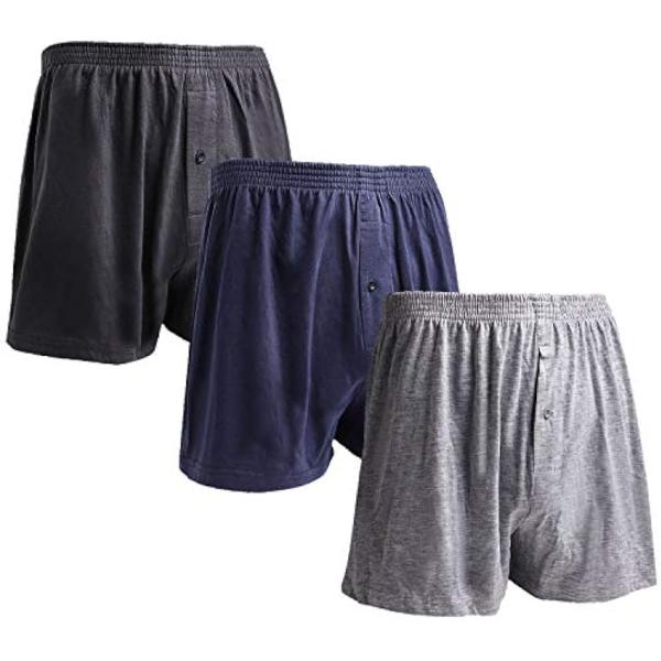 他サイト： ニットトランクス メンズ ３枚セット 大きいサイズ 下着 吸水速乾 抗菌加工 前開き ボタンあり 無地( 3色,  5L)の商品画像