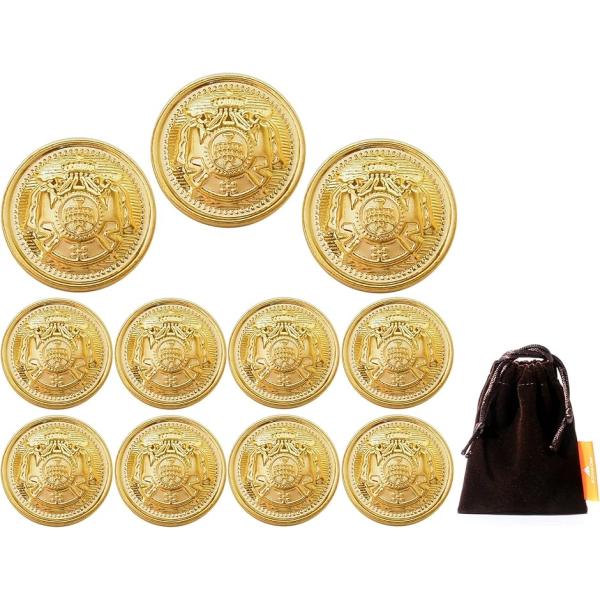 他サイト： ボタン ブレザー用ボタン スーツボタン 金 11個セット((8)金（11個セット ）,  直径約17-20mm・直径約15-13mm)の商品画像