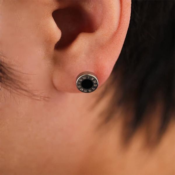 ローマ 数字 イヤリング 片耳 ステンレス シンプル 秀逸 カッコイイ ピアス メンズ シルバー デザイン 人気 シングル きれいめ