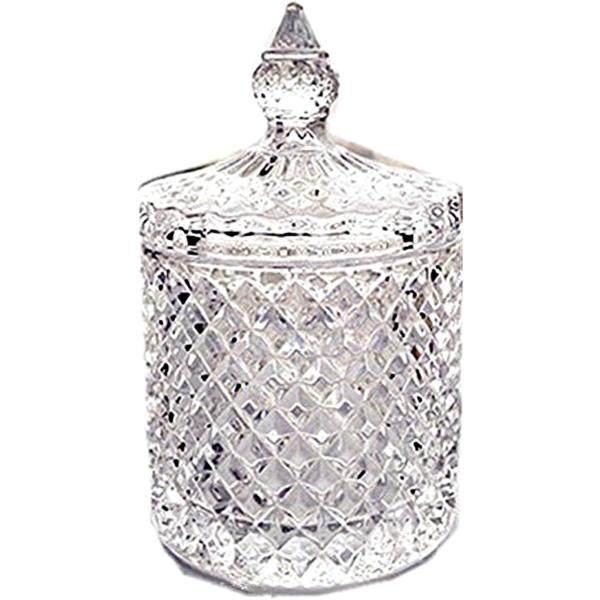 バリエーションコード : 2B4GYRTJFI・クリアガラスの小物入れです。・オシャレなデザインで、テーブルの上を華やかに彩ります。・コットン、綿棒、楊枝など、様々な用途で使用できます。・サイズ、直径：約8.3cm、高さ（蓋をしたとき）：約...