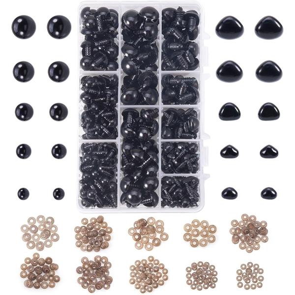 バリエーションコード : 2B89JQH3Q3・フェルトなどの作品、様々人形、テディベア、ドール、おもちゃやぬいぐるみなど適用されるさし目とさしです。・サイズ：幅約9〜15mm、長さ6.5〜12mm、ピン：6mm、約115個/箱;眼：直径約...