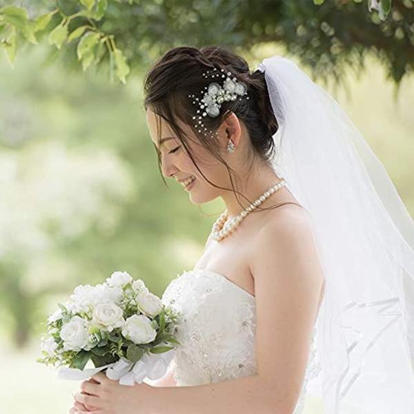 髪飾り パール 花 本日の目玉 和装 コーム ウェディング 結婚式 ヘアアクセサリー フラワー J 01 洋装