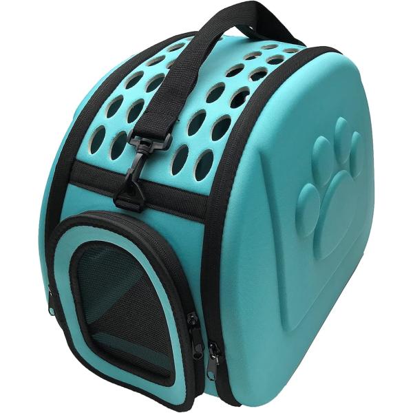 他サイト： ペットキャリーバッグ 折りたたみ ケース ショルダー 肩掛ベルト付 犬 猫 小動物用 Mミント(17. Mミント)の商品画像