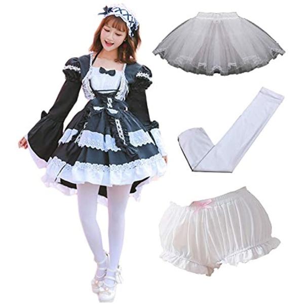 メイド服 コスプレ 衣装 ハロウィン レディース ゴスロリ ワンピース ブラック ホワイト フリーサイズ 40 Offの激安セール