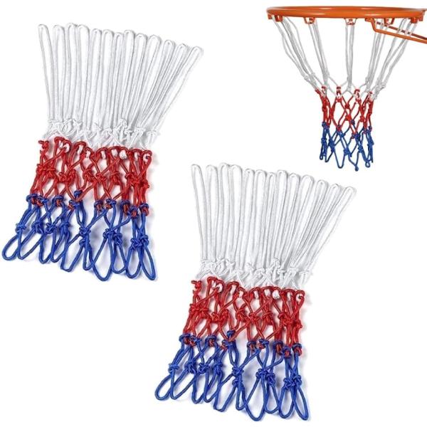 「充実したスポーツに」ゴールリングのネット交換にお使い頂けるバスケットゴール用リングネットです。2個セットですので、劣化しやすい野外のバスケットゴールの交換用の予備としてもお使い頂けます。「カラフルなデザイン」3色のカラフルなデザインでリン...