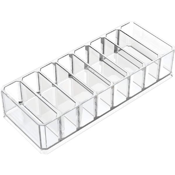 ・「８仕切りの化粧品・メイク小物収納ボックス アクリルケース」アイシャドウ・口紅・パウダー・ブラッシュ / ブラッシャー等のメイク小物の収納に最適なサイズ設計。ジュエリー収納などにも使い方は色々。小物収納に便利なコスメ収納グッズです。・「見...