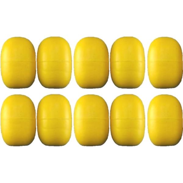 ・漁業や釣りに使用されている浮子、サイズ：長さ約11cmx幅約6.5cm　穴の直径：約2cm　色：黄色　材質：PVC製・定置網や船具、アンカー浮やミニボートの補具、係船ロープなどのフロート・フェンダーなど幅広い用途に使用できます。・釣り道具...