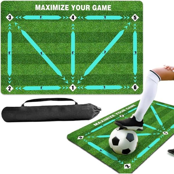 ドリブル技術とボールコントロールを向上 このサッカートレーニングマットは、L字やV字のプッシュ、8字ドリルなどを使った高度なドリブルとボールハンドリングのスキル習得に最適です。足のアーチコントロールを強化することで、横方向への動きを促進し、...