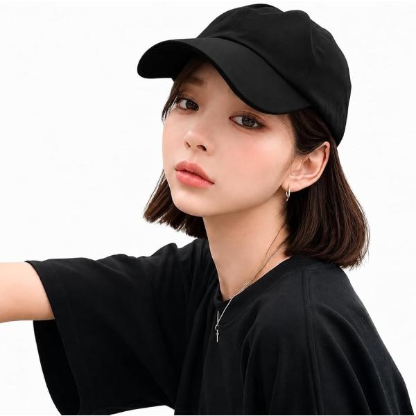 帽子付きウィッグ レディース ボブ ショートボブ 帽子ウィッグ かつら 一体型 MDM (ダークブラウン,  55 centimeters)