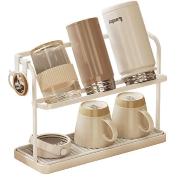 「水切り機能付き」水切りトレーとして使えるデザインです。コップや水筒に残った水分を自然に落として乾燥を助けます。乾かす手間が省けるので、忙しい日常でも大変便利です。