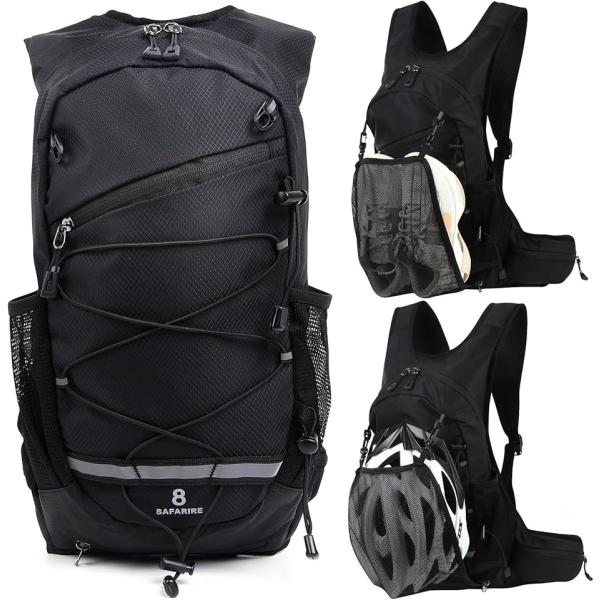 ランニング リュック ハイドレーション バッグ サイクリング トレラン ザック 自転車 軽量 揺れない トレイル MDM(ブラック,  8L)