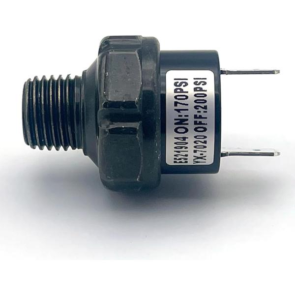 エアサス プレッシャー スイッチ ネジ エアホーン エアタンク ユニバーサル エアー ポンプ 圧縮 (170-200PSI 1/8NPT)