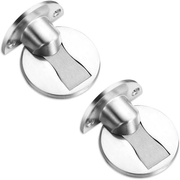 バリエーションコード : 2B941VWGKX「邪魔にならない薄型タイプ」マグネットキャッチタイプのドアストッパー2個セットです。扉を開けた状態で固定できるので歩行時や掃除の邪魔にもなりにくいトビラ止め。床側金具の厚みが薄いデザインとなって...