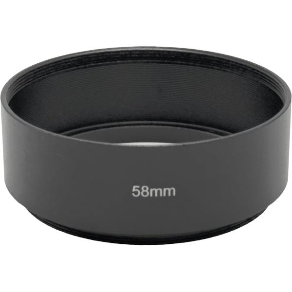 レンズフード ねじ込み式 メタル 高強度 アルミ合金 高さ20mm 標準〜望遠向け (フィルター径 58mm に適合)