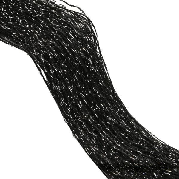 ストリングカーテン キラキラ ラメおしゃれ 2枚セット 100cmx200cm(ラメ・ブラック,  丈200 cm x 幅100 cm)