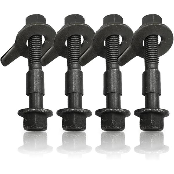 キャンバーボルト 調整 調整式 12mm M12 超硬 車 汎用 4本 セ ット (ダークグリーン)