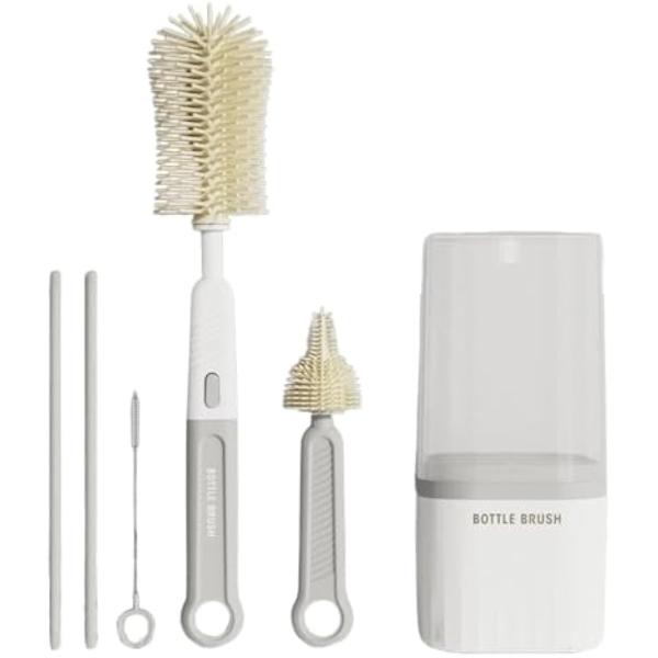 バリエーションコード : 2B93TFW8XI「哺乳瓶ブラシセット」洗浄ブラシは、哺乳瓶などを傷つけない柔らかいシリコンブラシで洗浄することができます。また、蓋の部分は分解して洗えるのでとても衛生的にご使用いただけます。「コンパクトで持ち運...