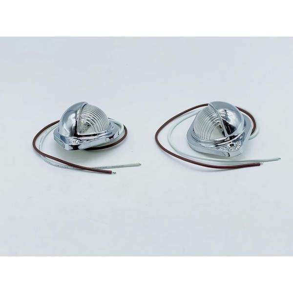 12V/24V LED ナンバー灯 ライセンスランプ 汎用 メッキ 二個セット ホワイト トラック ダンプ トレーラー 流用