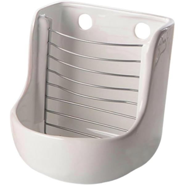 牧草ポット ウサギ チモシー 餌入れ フィーダー 小動物 モルモット 食器 餌箱 こぼれにくい 固定可能 ホワイト(ホワイト)