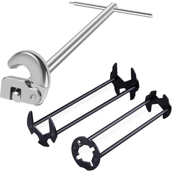 シンクレンチ 工具 蛇口ツール セット 水栓レンチ 水栓スパナ 修理 洗面 キッチン(A+B+C)