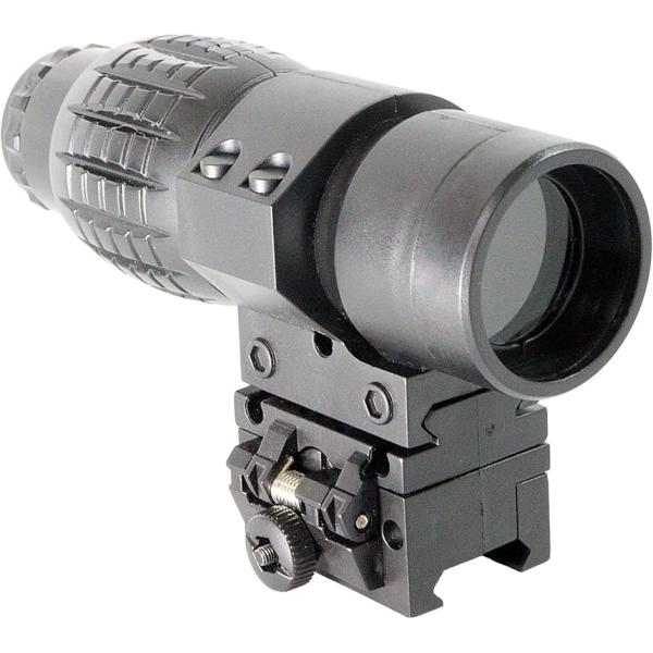 「倍率と使用方法」6倍のスコープとして使用でき、ダットサイトと併用することで、近距離から中距離までオールラウンドに対応可能です。「折り畳み式スイングマウント」折り畳み式のフリップサイドマウントが付属しており、1クリックでブースターを側面に倒...