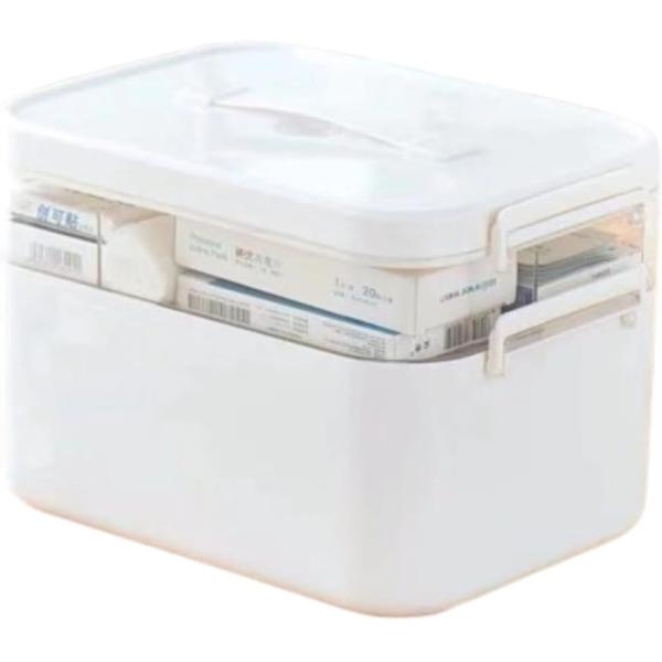 バリエーションコード : 2B9C4NOG26「便利な二層構造の救急箱」LサイズとSサイズの2種類から選べる便利な救急箱です。高品質のPP素材を採用し、防湿・防塵効果があり、軽量で耐久性に優れています。持ち運びに便利なハンドル付きで、どこで...