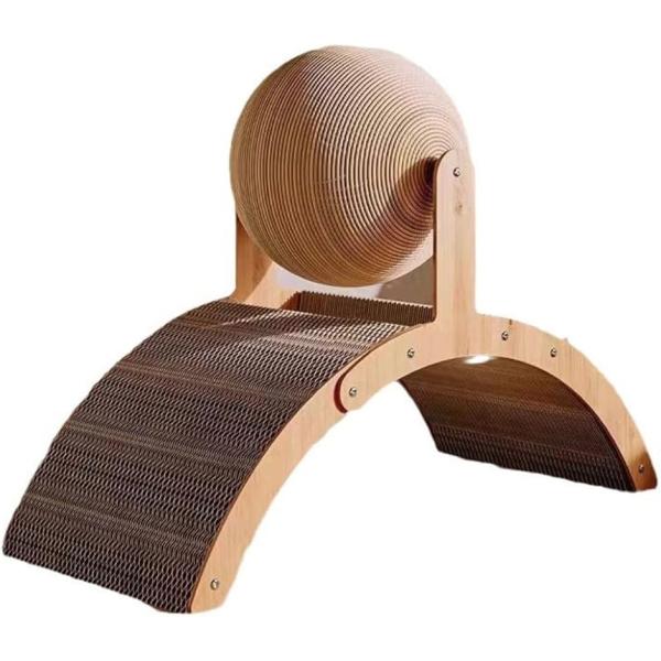 「ストレス解消＆運動不足解消」猫ちゃんが飽きずに遊べる爪とぎで、日中のお留守番中も安心。猫ちゃんのストレス解消や運動不足解消に最適です。「安定感のある設計」アーチ型土台が振動に強く倒れにくい安定感。トンネルのように潜って遊ぶこともでき、さま...