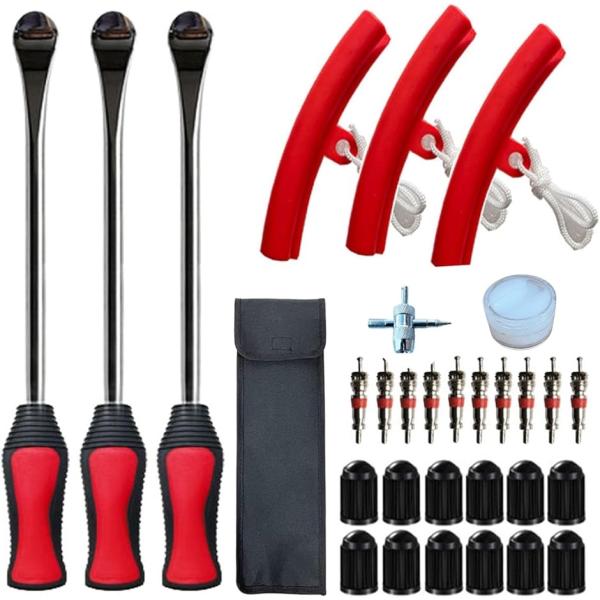 他サイト： タイヤ交換 自動車用 バイク用 375mm タイヤ交換工具 タイヤチェンジャー ロング ホイール 脱着 専用工具(黒,  375ｍｍ)の商品画像