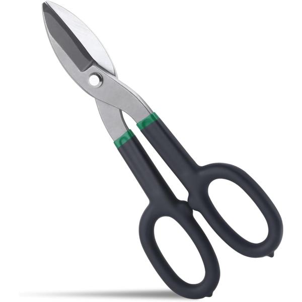 ティナースニップ ハサミストレート金切りはさみ ブメタルカッター 航空ティンスニップ 金切りバサミ 多機能 (ブラック,  10インチ)
