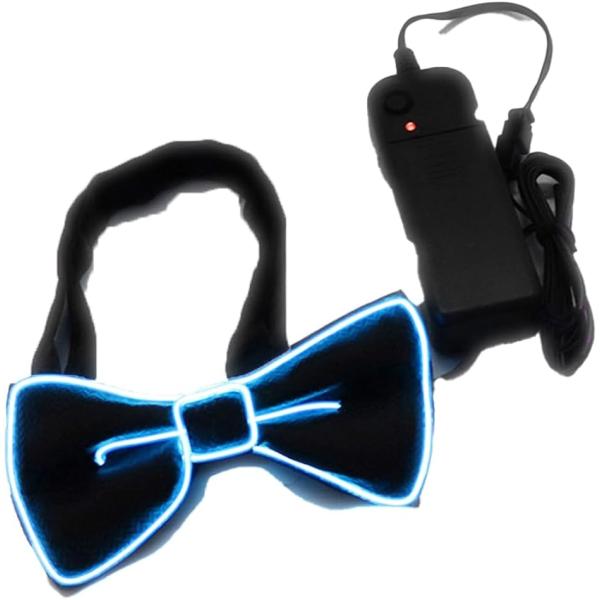光る 蝶ネクタイ LED ライトアップ コスプレ 仮装 ハロウィン 電池式 (ブルー)