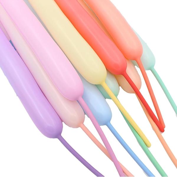 バルーンアート 風船 ペンシルバルーン マジックバルーン 割れにくい 100個セット (マットミックスカラー)