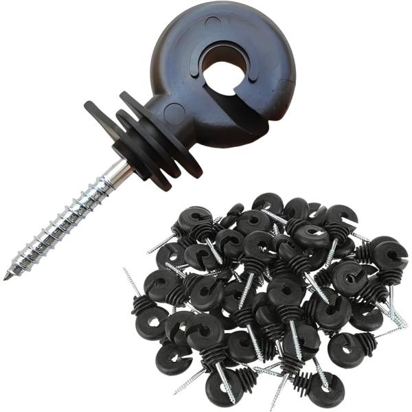 バリエーションコード : 2B9KRJ8U3Dこの商品は電柵ロープを電柵支柱に固定する絶縁のリング碍子の100本セットです。この固定ねじは、配線固定のリングインシュレーターや碍子（がいし）とも読みます。樹脂製のガイシの為、電気を通さず取り扱...