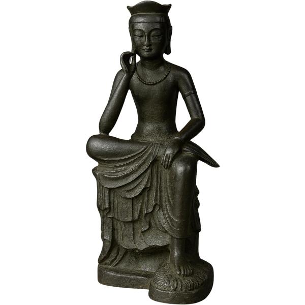 仏像 弥勒菩薩 半跏思惟像 ミニ 置物 お守り オブジェ コンパクト コレクション 金属 仏教 (銅,  弥勒菩薩1)