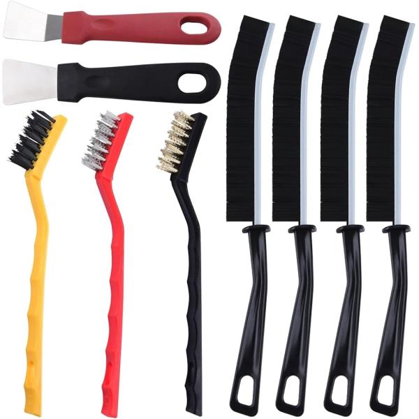 「セット内容」4x隙間ブラシ、1xワイヤーブラシ、1x銅線ブラシ、1xナイロンブラシ、1xストレートヘラ、1xカーブヘラ、異なるクリーニング状況用に設計され、様々なクリーニングのニーズを満たすことができます。「材質」隙間ブラシは高品質のプラ...