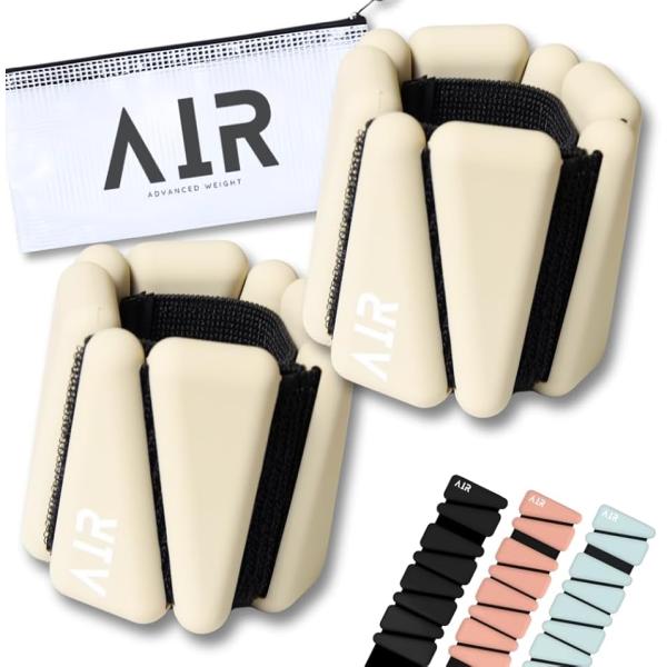 TENASGEAR AIR家事トレ革命・女性目線デザインリストウェイトアンクルウェイト 2個セット 水中使用可 ながら運動 (ベージュ)