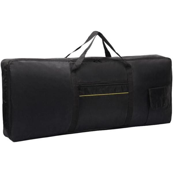 「大切な楽器を保護」61鍵用電子ピアノのソフトケースは、優れた保護機能を備えています。12mmの厚さを誇るパッドが内蔵され、素材には耐久性のある600Dオックスフォード布が使用されています。この素材は防水性、防塵性、耐衝撃性に優れており、楽...