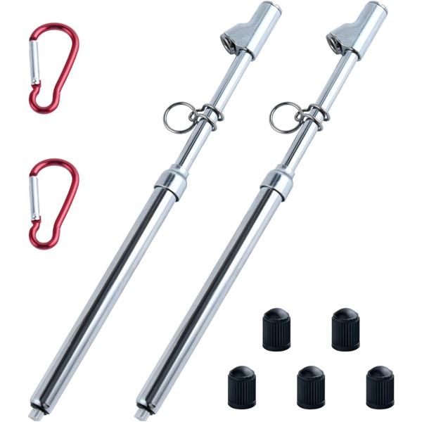 パッケージに含まれるもの:2個の10-150PSIヘビーデューティーデュアルヘッドタイヤ圧力計、吊り下げや持ち運びに便利な2個のDバックル、交換用の5個の追加のプラスチックバルブキャップ材質:真鍮製のコアを持つ亜鉛合金製のタイヤ空気圧計。内...