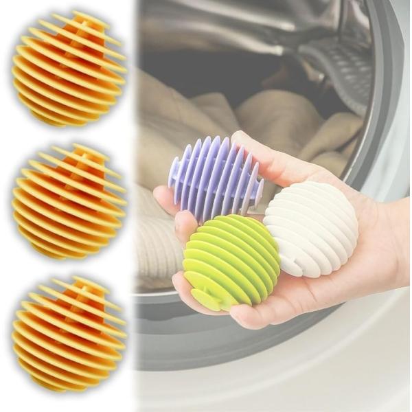 バリエーションコード : 2BUP6FSPKR「絡まない。洗浄力アップのランドリーボール」洗濯物の絡みを防ぎ、摩擦でしっかり汚れを落とすランドリーボール3個セット。シワや静電気の発生を抑え、洗濯機・乾燥機で使える便利アイテム。フィン形状で衣...