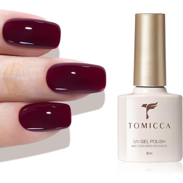 ジェルネイル ピュアカラージェル 単色 8ml UV/LED対応 ジェルタイプ 初心者＆プロ適用 (バーガンディレッド)