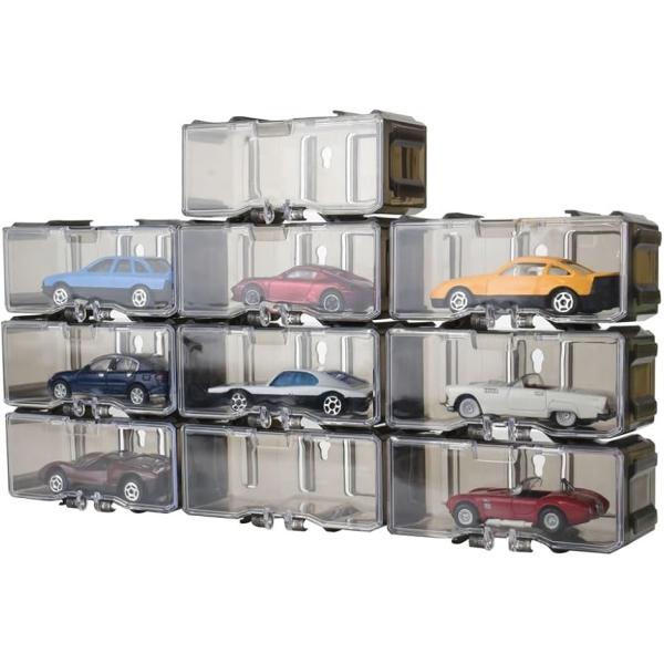 意外と収納に困りがちなミニカーを飾りながら保管できるディスプレイケースです。1つのケースにつき1台のミニカーを横向きに入れるだけで簡単に片付け完了。蓋付きのフルカバー仕様により、お気に入りのミニカーが埃を被ってしまう心配がありません。ケース...